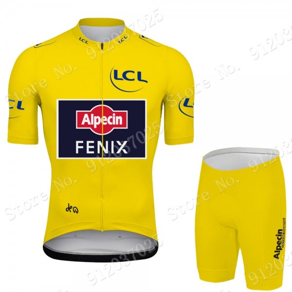 Yellow Alpecin Fenix Tour De France 2021 Team Fietskleding Fietsshirt Korte Mouw+Korte Fietsbroeken QW7gie
