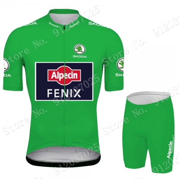 Green Alpecin Fenix Tour De France 2021 Team Fietskleding Fietsshirt Korte Mouw+Korte Fietsbroeken UkUNc4