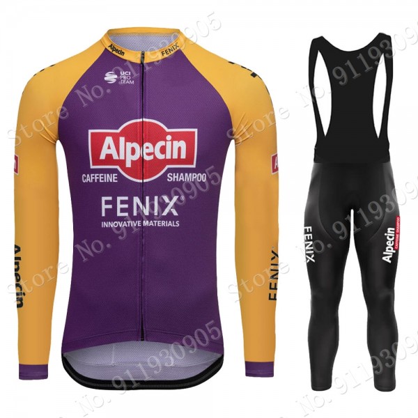 Purple France Tour 2021 Alpecin Fenix Pro Team Wielerkleding Set Fietsshirts Lange Mouw+Lange Fietsrbroek Bib Yi6rfW
