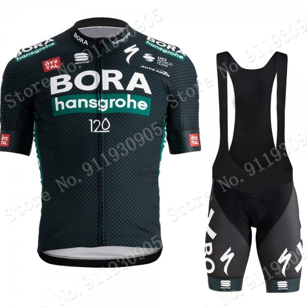 Bora Hansgrohe Tour De France Pro Team 2021 Fietskleding Set Wielershirts Korte Mouw+Korte Fietsbroeken Bib VTTR1p