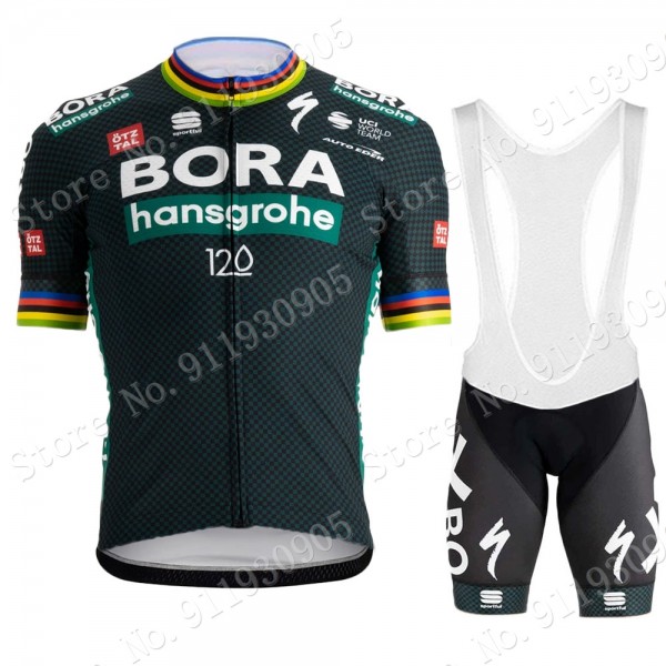 Bora Hansgrohe Champion Tour De France Pro Team 2021 Fietskleding Set Wielershirts Korte Mouw+Korte Fietsbroeken Bib W6Hxqa