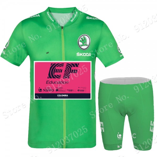 Green EF Education Frist Tour De France 2021 Team Fietskleding Fietsshirt Korte Mouw+Korte Fietsbroeken H6IqAh