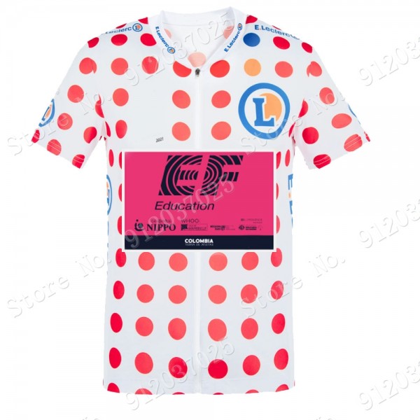 Polka Dot EF Education Frist Tour De France 2021 Team Wielerkleding Fietsshirt Korte Mouw Vts4aL