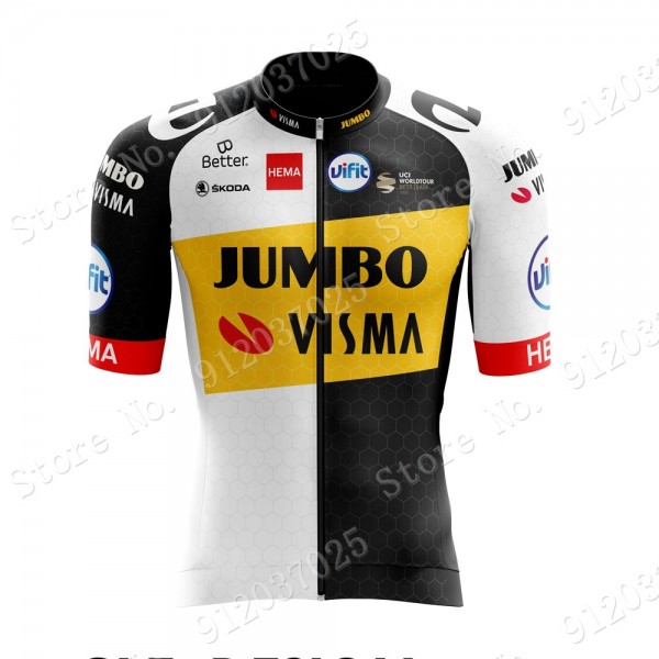 New Style Jumbo Visma 2021 Team Wielerkleding Fietsshirt Korte Mouw 6R0OtD