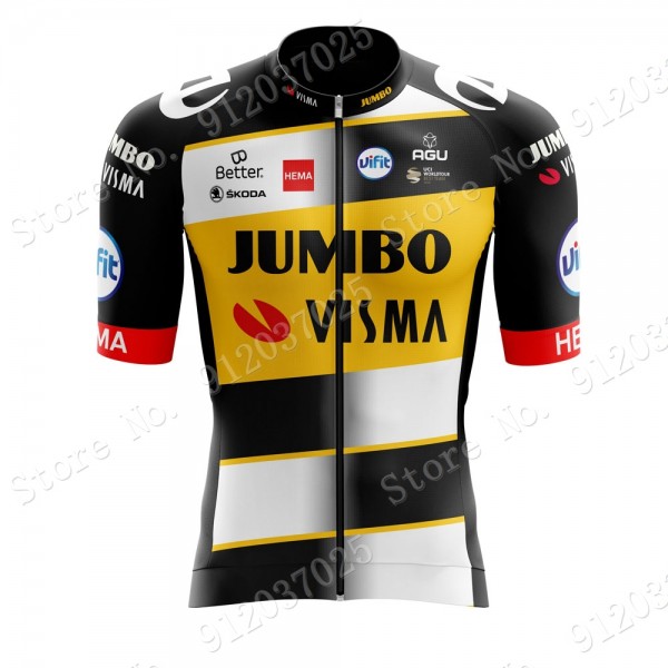 New Style Jumbo Visma 2021 Team Wielerkleding Fietsshirt Korte Mouw U2Vvmz