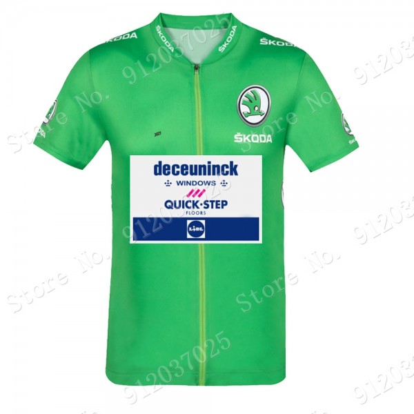 Green Deceuninck Quick Step Tour De France 2021 Team Wielerkleding Fietsshirt Korte Mouw CnPqCi