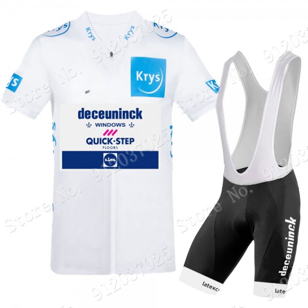 White Deceuninck Quick Step Tour De France 2021 Team Fietskleding Fietsshirt Korte Mouw+Korte Fietsbroeken XHGk9l
