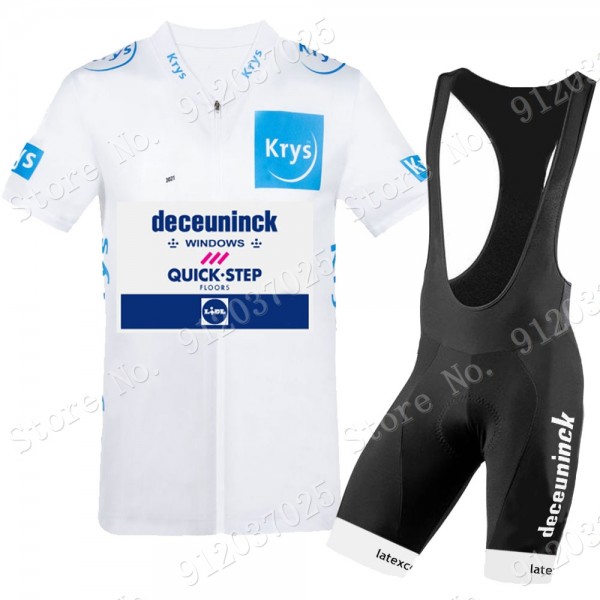 White Deceuninck Quick Step Tour De France 2021 Team Fietskleding Set Wielershirts Korte Mouw+Korte Fietsbroeken Bib Sygk9p