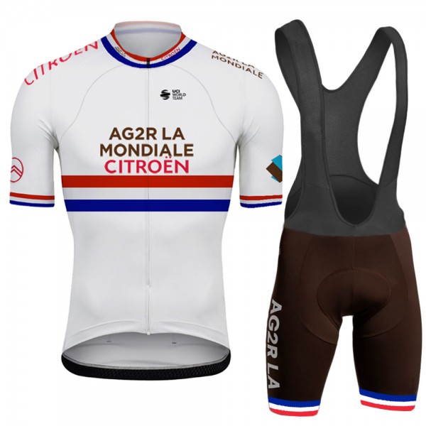 Ag2r France Champion Pro Team 2021 Fietskleding Set Wielershirts Korte Mouw+Korte Fietsbroeken Bib Ethdfp