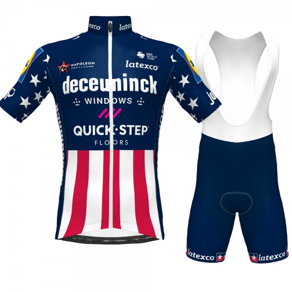 CHAMPION USA Pro Team 2021 Fietskleding Set Wielershirts Korte Mouw+Korte Fietsbroeken Bib Lgcs2b