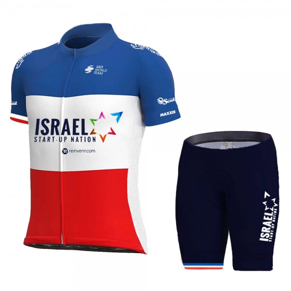 Israel Start Up Nation France Pro Team 2021 Fietskleding Set Wielershirts Korte Mouw+Korte Fietsbroeken Bib FcEJak