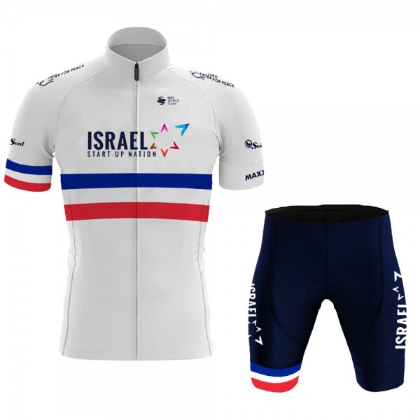 Israel Start Up France Pro Team 2021 Fietskleding Set Wielershirts Korte Mouw+Korte Fietsbroeken Bib WaJJHP