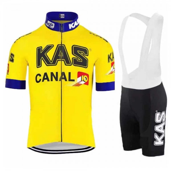 KAS Pro 2021 Team Fietskleding Set Wielershirts Korte Mouw+Korte Fietsbroeken Bib 6bpCTR