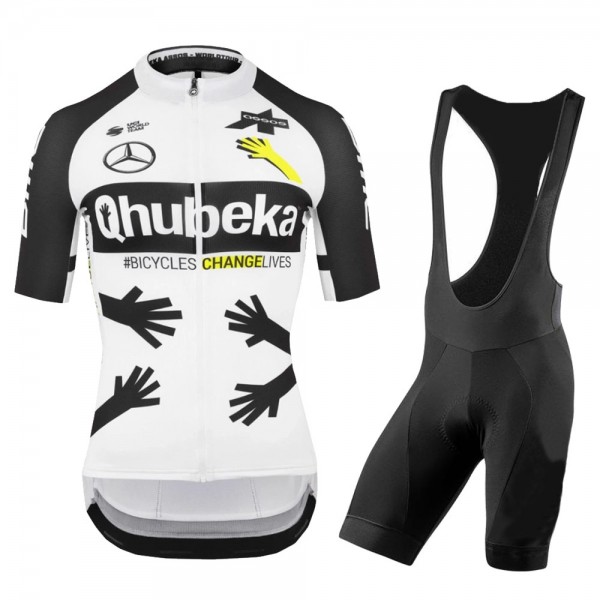 Qhubeka 2021 Team Fietskleding Set Wielershirts Korte Mouw+Korte Fietsbroeken Bib EKf1fQ