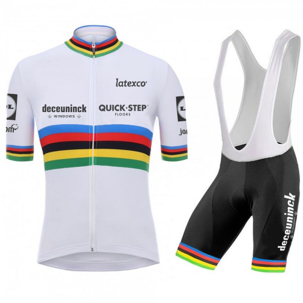 Quick Step Champion Pro 2021 Team Fietskleding Set Wielershirts Korte Mouw+Korte Fietsbroeken Bib H6Mj3v