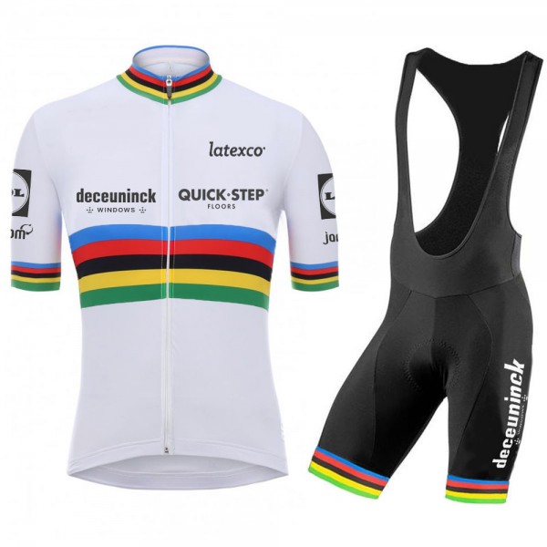 Quick Step Champion Pro 2021 Team Fietskleding Set Wielershirts Korte Mouw+Korte Fietsbroeken Bib HUQkNf