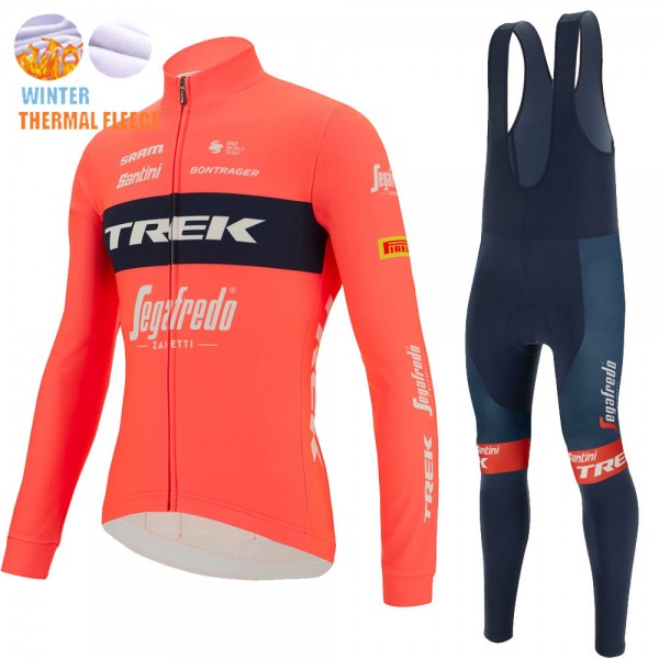 Fietskleding Profteams 2022 Trek Segafredo rood Pro Fietsshirt Lange Mouw+Lange Fietsbroek Bib LApu0