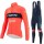 Fietskleding Profteams 2022 Trek Segafredo rood Pro Fietsshirt Lange Mouw+Lange Fietsbroek Bib 39w6I