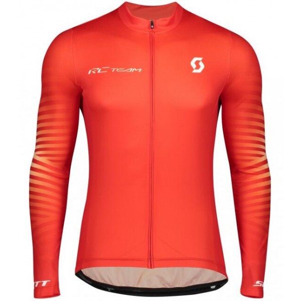 Wielerkleding Profteams 2020 SCOTT RC TEAM 10 Wielershirts Lange Mouw Rood