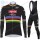 Winter 2021 Alpecin Fenix World Champion Zwart Fietskleding Set Wielershirts Lange Mouw+Lange Wielrenbroek Bib JFGGF