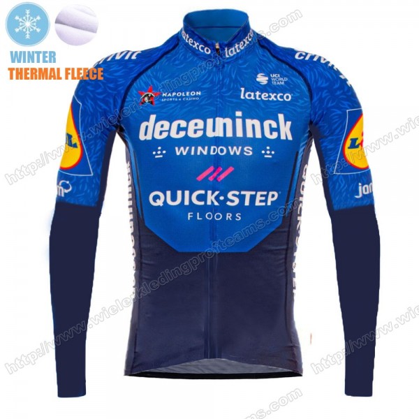 Winter Fleece Deceuninck Quick Step Pro Team 2021 Wielershirts Lange Mouwen SCMWA