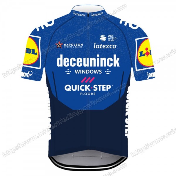 Deceuninck Quick Step Pro 2021 Team Fietsshirts Korte Mouws LMDEU