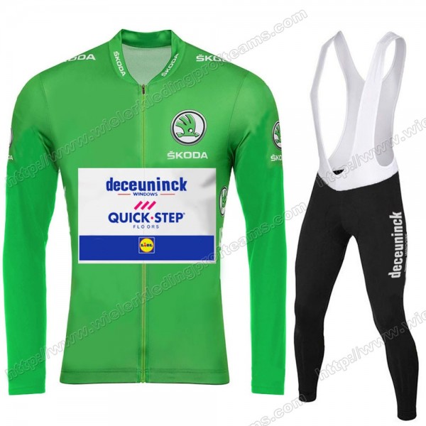 Deceuninck Quick Step 2020 Tour De France Fietskleding Set Wielershirts Lange Mouw+Lange Wielrenbroek Bib ESYIG
