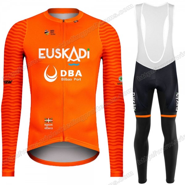 Euskaltel DBA Euskadi 2021 Fietskleding Set Wielershirts Lange Mouw+Lange Wielrenbroek Bib LTMXY