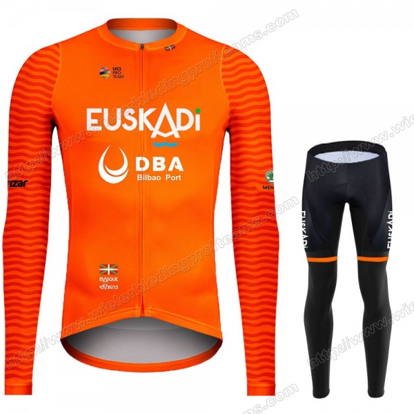 Euskaltel DBA Euskadi 2021 Fietskleding Set Wielershirts Lange Mouw+Lange Wielrenbroek Bib ZTNPJ