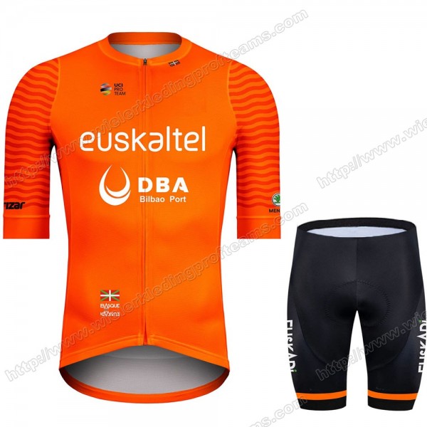 Euskaltel DBA Euskadi 2021 Fietskleding Set Fietsshirt Met Korte Mouwen+Korte Koersbroek Bib XOZUJ