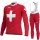 Swiss FDJ 2020 Fietskleding Set Wielershirts Lange Mouw+Lange Wielrenbroek Bib KDFVQ