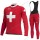 Swiss FDJ 2020 Fietskleding Set Wielershirts Lange Mouw+Lange Wielrenbroek Bib IFDAK