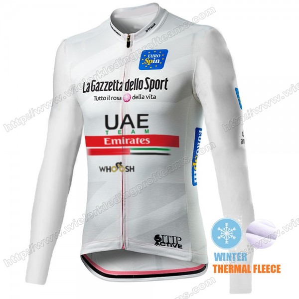 Winter Thermal Fleece Men Giro D'italia Uae Emirates 2021 Wielershirts Lange Mouwen ZEMOG