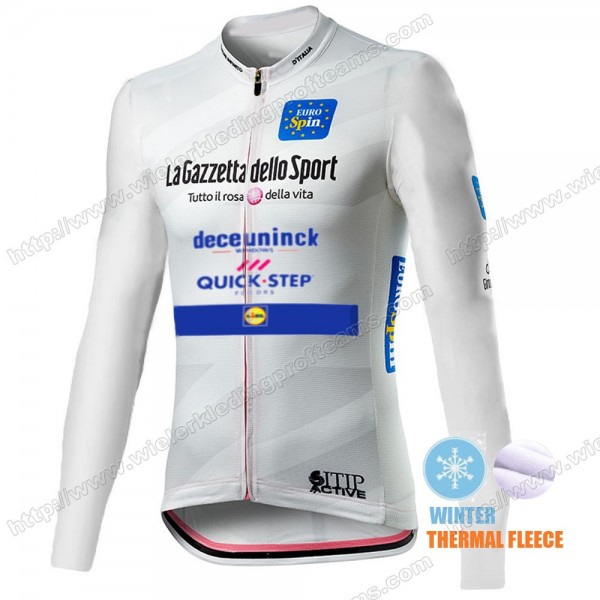 Winter Thermal Fleece Men Giro D'italia Quick Step 2021 Wielershirts Lange Mouwen JMCON