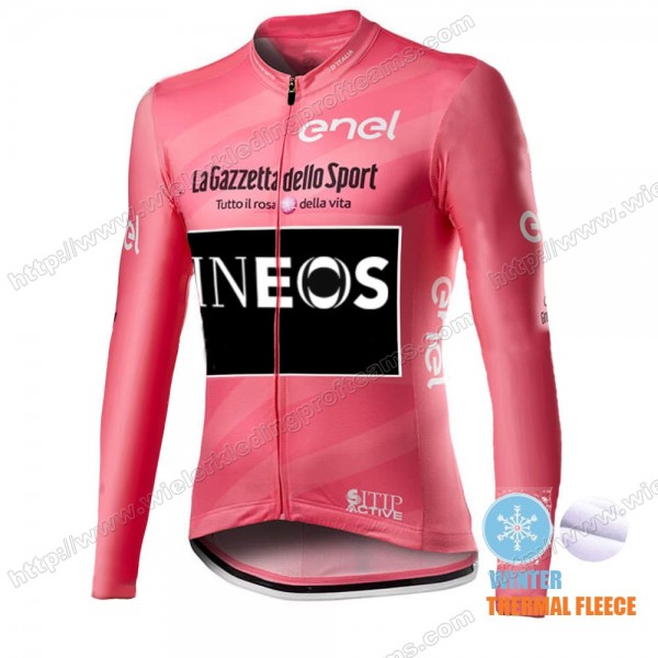 Winter Thermal Fleece Men Giro D'italia INEOS 2021 Wielershirts Lange Mouwen IQECA