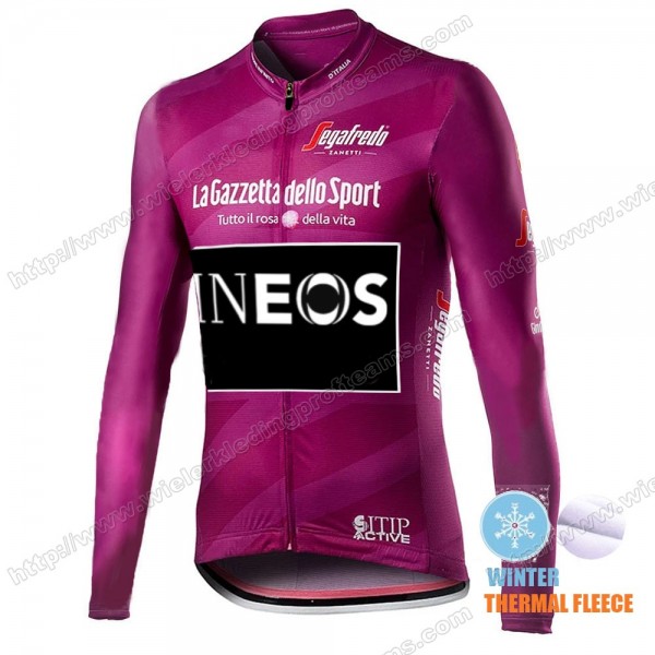 Winter Thermal Fleece Men Giro D'italia INEOS 2021 Wielershirts Lange Mouwen NUJEF