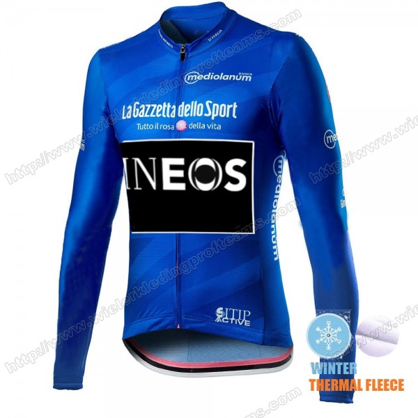 Winter Thermal Fleece Men Giro D'italia INEOS 2021 Wielershirts Lange Mouwen WJUOZ