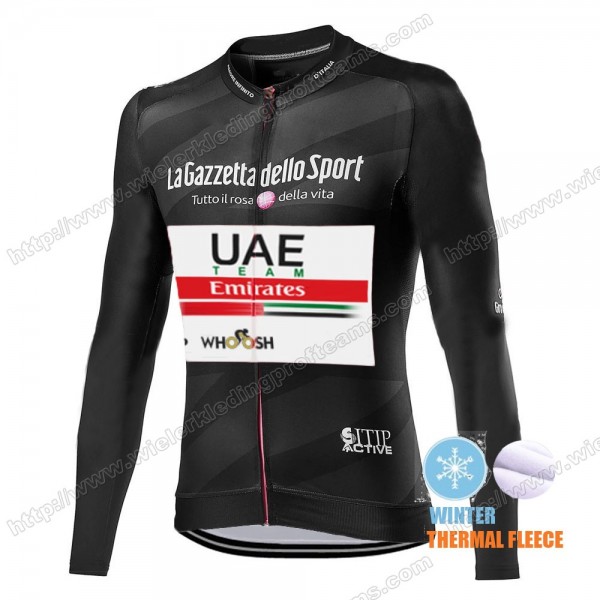 Winter Thermal Fleece Men Giro D'italia Uae Emirates 2021 Wielershirts Lange Mouwen PVXMM