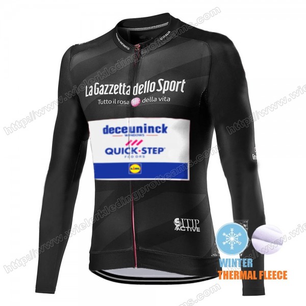Winter Thermal Fleece Men Giro D'italia Quick Step 2021 Wielershirts Lange Mouwen OCPRS
