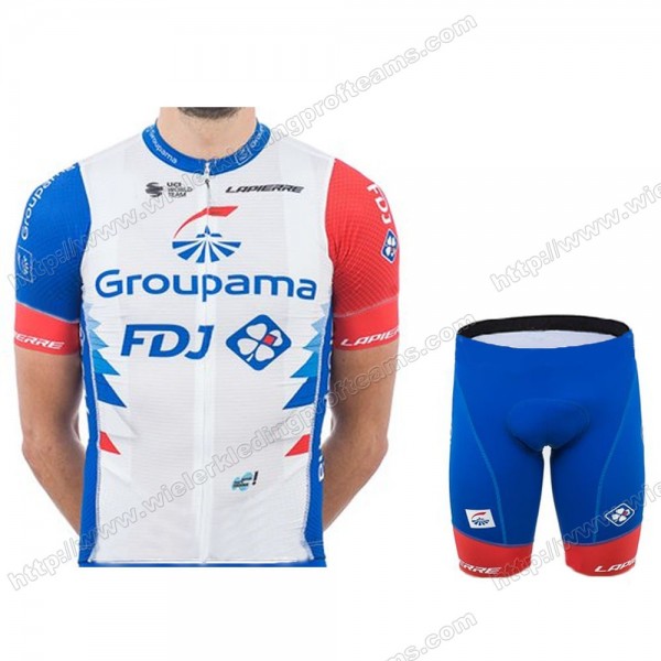 Groupama Fdj 2021 Fietskleding Fietsshirt Korte Mouw+Korte Fietsbroeken RFREE