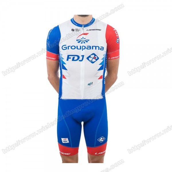 Groupama Fdj 2021 Fietskleding Fietsshirt Korte Mouw+Korte Fietsbroeken GOEXO