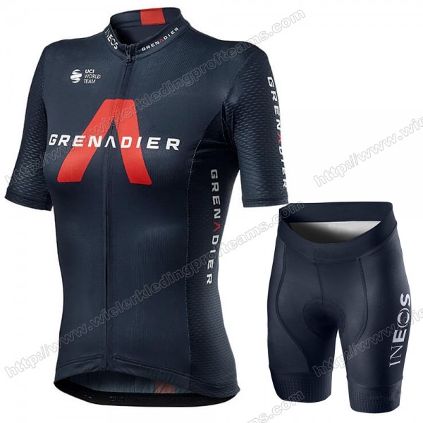 Team INEOS Grenadier 2020 Femmes Fietskleding Set Fietsshirt Met Korte Mouwen+Korte Koersbroek Bib OPEQY