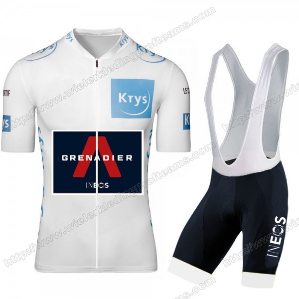 Team INEOS Grenadier 2020 Tour De France White Fietskleding Set Fietsshirt Met Korte Mouwen+Korte Koersbroek Bib DDBVN