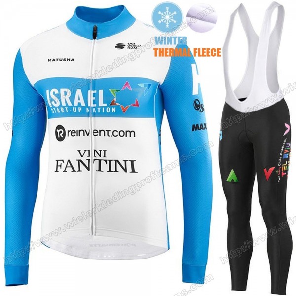 Winter Thermal Fleece Israel Start-Up Nation 2020 Fietskleding Set Wielershirts Lange Mouw+Lange Wielrenbroek Bib DWYAY