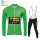 Winter Thermal Fleece Jumbo Visma 2020 Green Wielershirts Lange Mouwen+Lange Wielrenbroek DXBDG