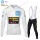 Winter Thermal Fleece Jumbo Visma 2020 White Wielershirts Lange Mouwen+Lange Wielrenbroek BFGIC