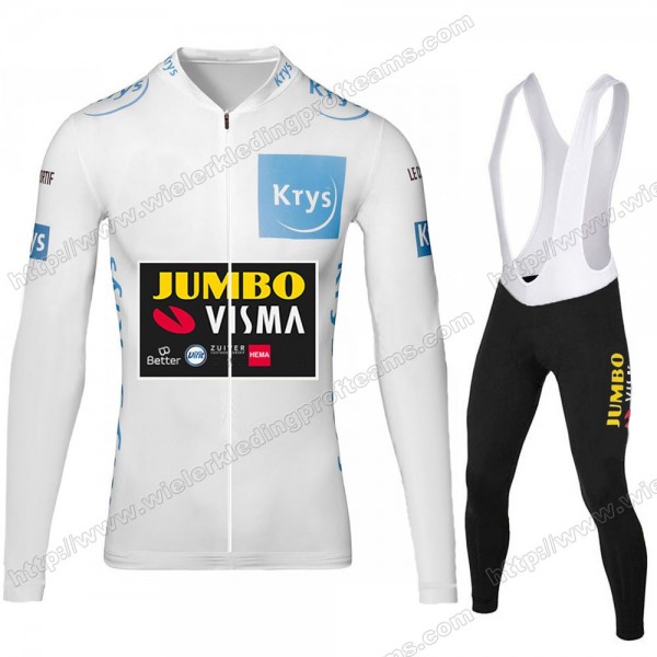Jumbo Visma 2020 Tour De France Fietskleding Set Wielershirts Lange Mouw+Lange Wielrenbroek Bib VZZAA