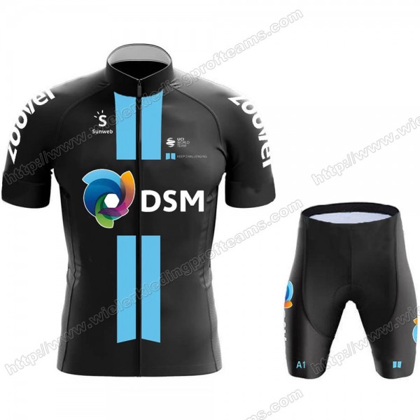 Sunweb DSM 2021 Fietskleding Fietsshirt Korte Mouw+Korte Fietsbroeken QRFNC