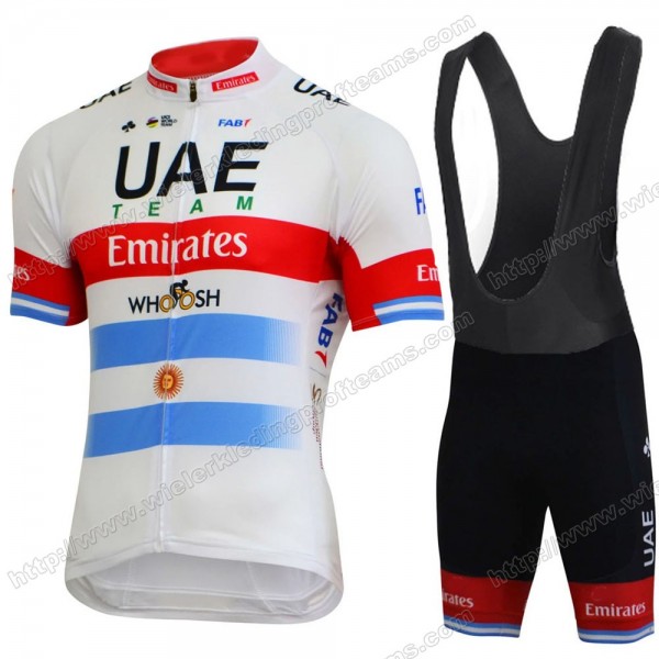 UAE EMIRATES Argentine Champion Fietskleding Set Fietsshirt Met Korte Mouwen+Korte Koersbroek Bib 2020 TRXPL