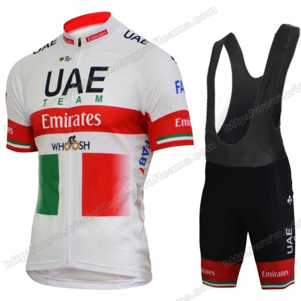 UAE EMIRATES Italy Champion Fietskleding Set Fietsshirt Met Korte Mouwen+Korte Koersbroek Bib 2020 AEAAN